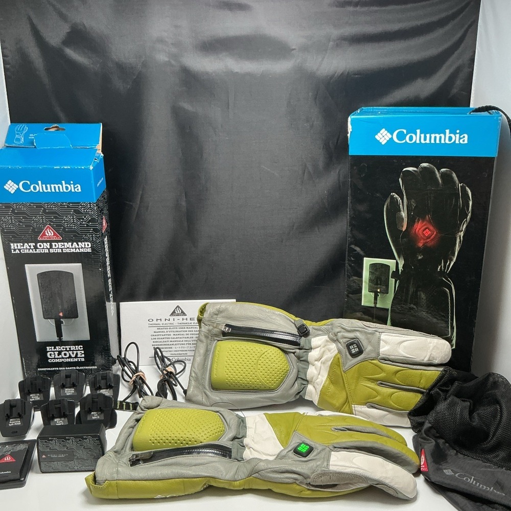 Columbia Bugaglove Max Heated Gloves Leapfrog XL Complete In Box -Read Desc-